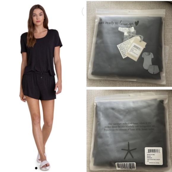 Barefoot Dreams Other - NWT Barefoot Dreams Pajamas Luxe milk jersey® scoop neck shirt & short PJ set